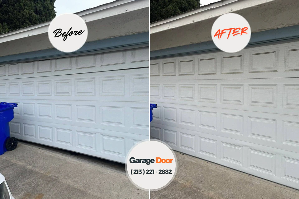 Before and after: garage door repair South Browning, MT